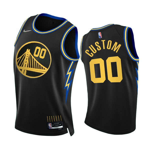 Mens Youth Golden State Warriors Custom Black 2021-22 Diamond Nike City Edition Jersey