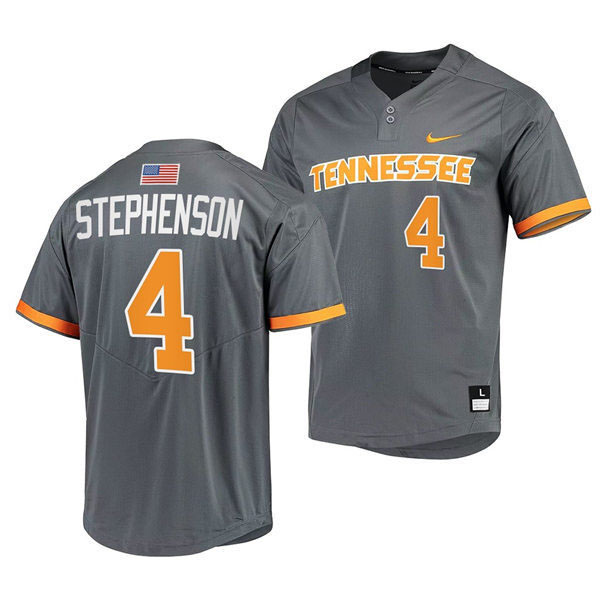 Tennessee Volunteers #4 Seth Stephenson  2022 Diamond Nike Charcoal With Name two-Button Pullover Baseball  Limited Jersey