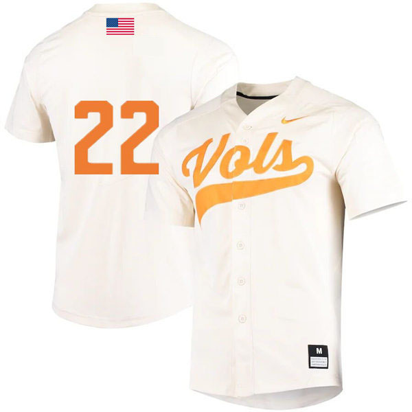 Tennessee Volunteers #22 Tony Vitello 2022 Nike Cream Vols College Baseball Game Jersey
