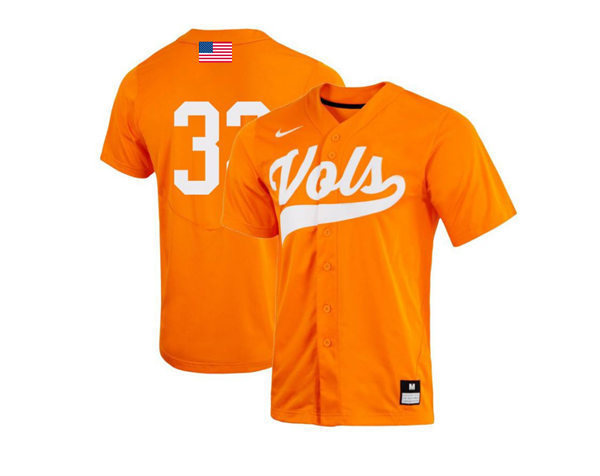 Tennessee Volunteers #32 Drew Beam 2022 Diamond Nike Orange Vols College Baseball Game Jersey