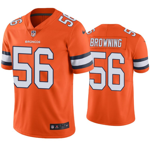 Mens #56 Baron Browning Denver Broncos Nike Orange NFL Color Rush Vapor Limited Jersey