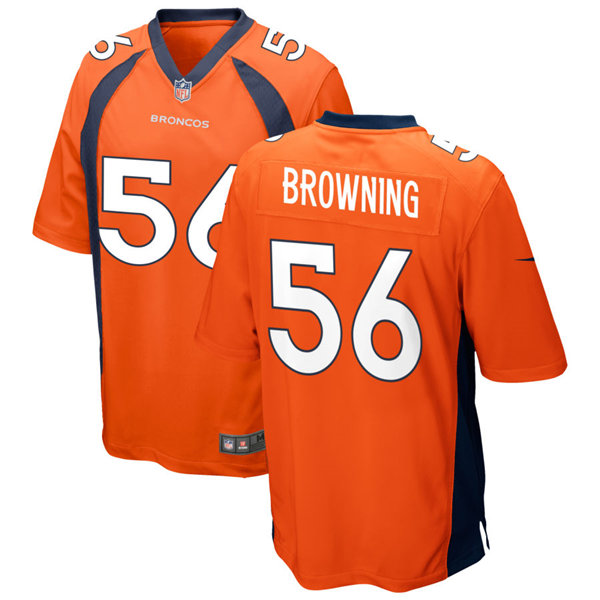 Mens #56 Baron Browning Denver Broncos Stitched Nike Orange Vapor Untouchable Limited Jersey