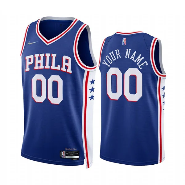 Philadelphia 76ers Custom Nike Royal Icon Edition Swingman Jersey