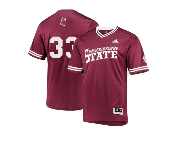 Mens Youth Mississippi State Bulldogs #33 Brad Cumbest Maroon Pullover College Baseball Game Jersey
