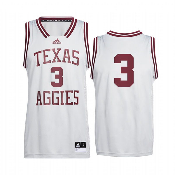 Mens Youth Texas A&M Aggies #3 Quenton Jackson Gray Adidas 2022 Reverse Retro College Basketball Jersey