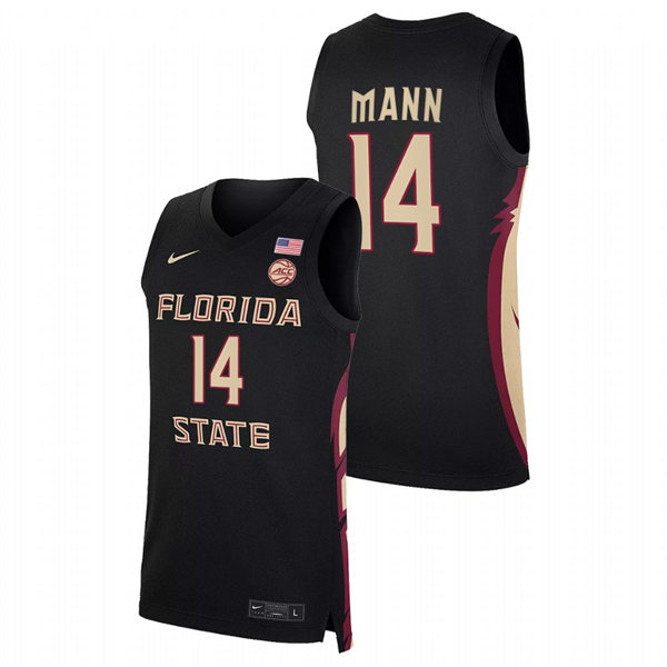 Mens Youth Florida State Seminoles #14 Terance Mann Black College Basketball Jersey