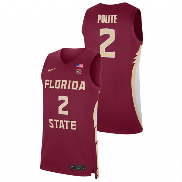 Mens Youth Florida State Seminoles #2 Anthony Polite Garnet College Basketball Jersey