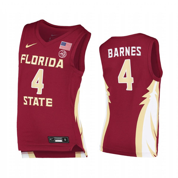 Mens Youth Florida State Seminoles #4 Scottie Barnes Garnet College Basketball Jersey Mens Youth Florida State Seminoles #4 Scottie Barnes Garnet College Basketball Jersey