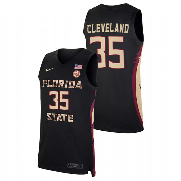 Mens Youth Florida State Seminoles #35 Matthew Cleveland Black College Basketball Jersey