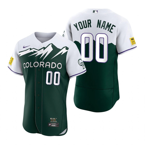 Colorado Rockies Custom Stitched Nike Green 2022 City Connect Jersey
