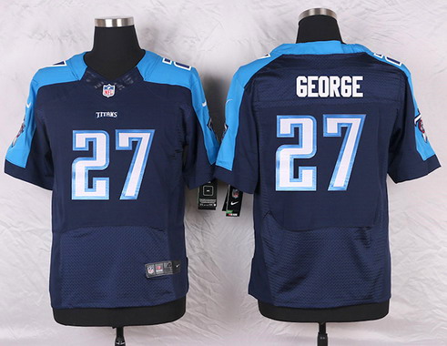 Men's #27 Eddie George Tennessee Titans Navy Blue Stitched Retired Player NFL Nike Elite Jersey
