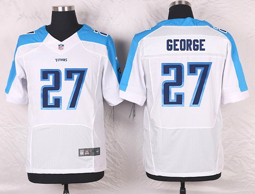 Men's #27 Eddie George Tennessee Titans White Stitched Retired Player NFL Nike Elite Jersey
