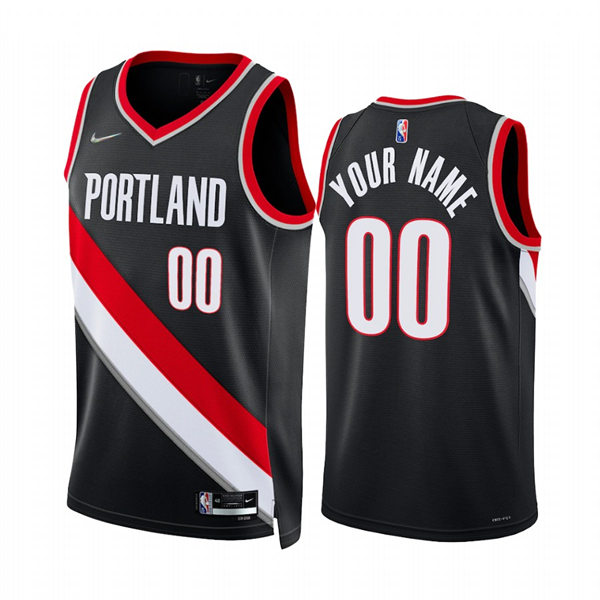Portland Trail Blazers Custom Black Nike Icon Edition Swingman Jersey