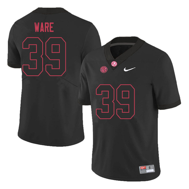 Men's Youth Alabama Crimson Tide #39 Carson Ware Blackout College Football Jersey