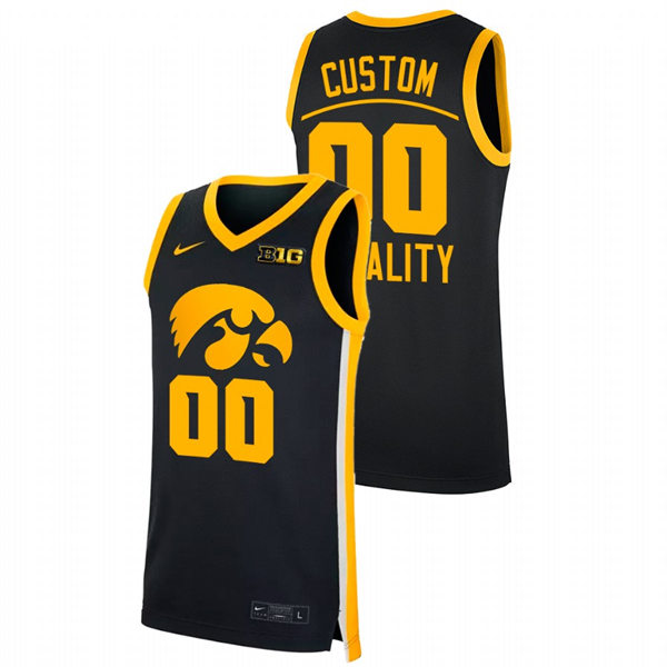 Mens Youth Iowa Hawkeyes Custom Nike 2022 Black College Basketball Equality Jersey