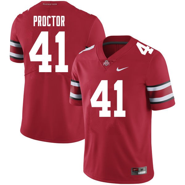 Mens Ohio State Buckeyes #41 Josh Proctor Scarlet College Football Game Jersey-1