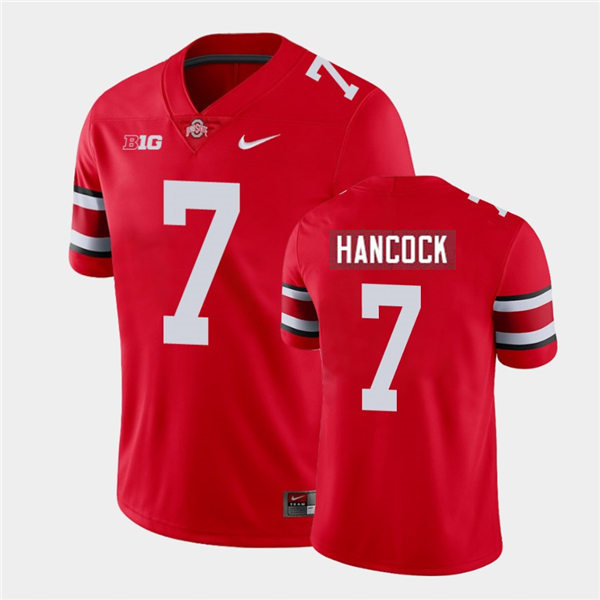 Mens #7 Jordan Hancock Ohio State Buckeyes Stitched Nike Scarlet College Football Game Jersey S-3XL