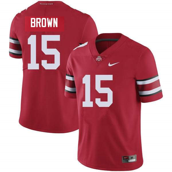 Mens #15 Devin Brown Ohio State Buckeyes Stitched Nike Scarlet College Football Game Jersey S-3XL