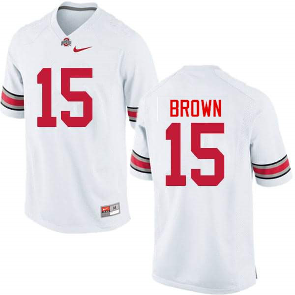 Mens #15 Devin Brown Ohio State Buckeyes Stitched Nike White College Football Game Jersey S-3XL