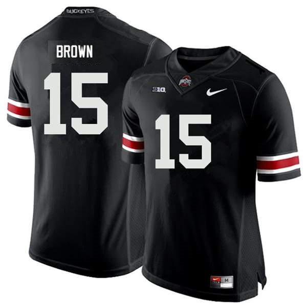 Mens #15 Devin Brown Ohio State Buckeyes Stitched Nike Black White College Football Game Jersey S-3XL 