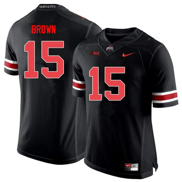 Mens #15 Devin Brown Ohio State Buckeyes Stitched Nike Blackout College Football Game Jersey S-3XL