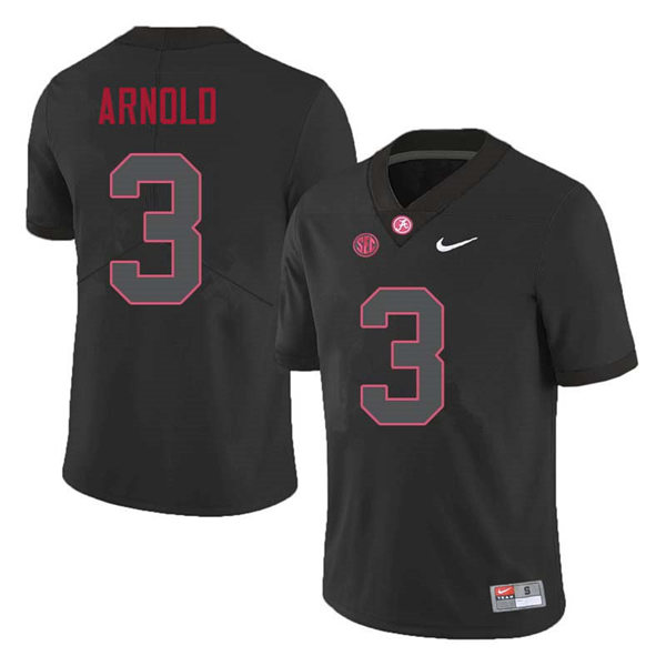 Men's Youth Alabama Crimson Tide #3 Terrion Arnold Blackout College Football Jersey