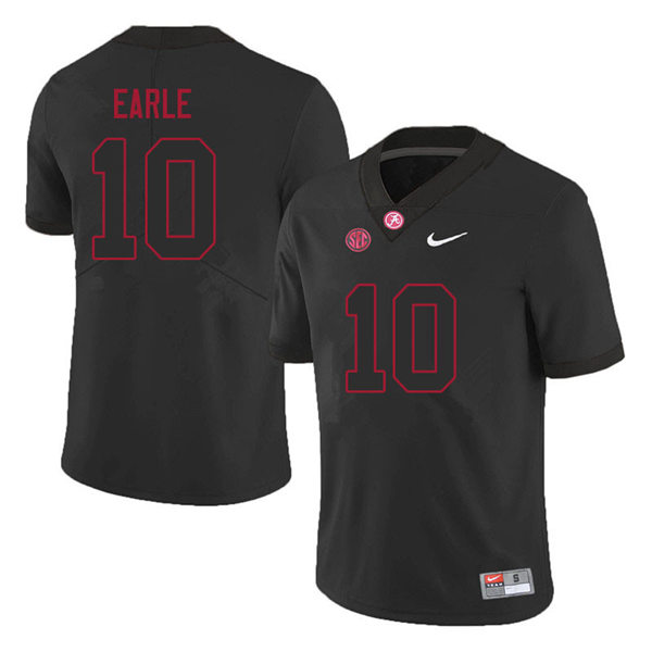 Men's Youth Alabama Crimson Tide #10 JoJo Earle Blackout College Football Jersey