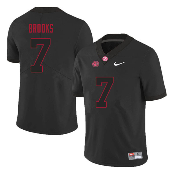 Men's Youth Alabama Crimson Tide #7 Ja'Corey Brooks Blackout College Football Jersey