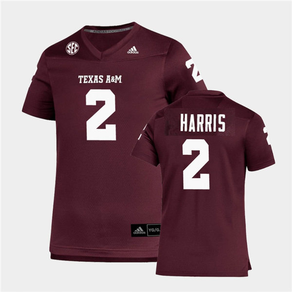 Mens Youth Texas A&M Aggies #2 Denver Harris College Football Game Jersey Maroon