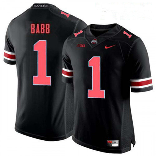 Mens #1 Kamryn Babb Ohio State Buckeyes Stitched Nike Blackout College Football Game Jersey S-3XL 