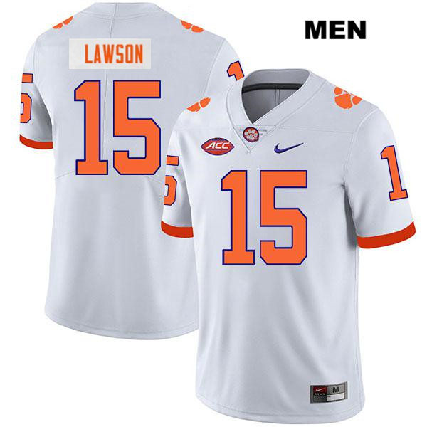Mens Clemson Tigers #15 Jahiem Lawson White College Football Game Jersey