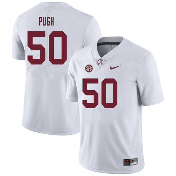 Men's Youth Alabama Crimson Tide #50 Gabe Pugh White College Football Game Jersey