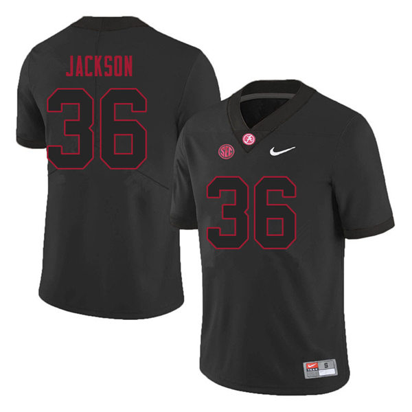 Men's Youth Alabama Crimson Tide #36 Ian Jackson Blackout College Football Jersey