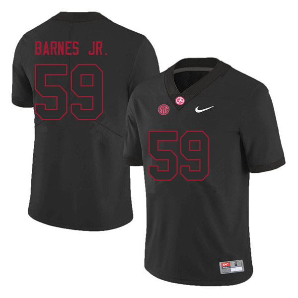 Men's Youth Alabama Crimson Tide #59 Anquin Barnes Jr. Blackout College Football Jersey