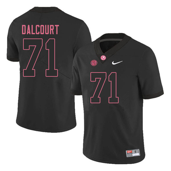 Men's Youth Alabama Crimson Tide #71 Darrian Dalcourt Blackout College Football Jersey