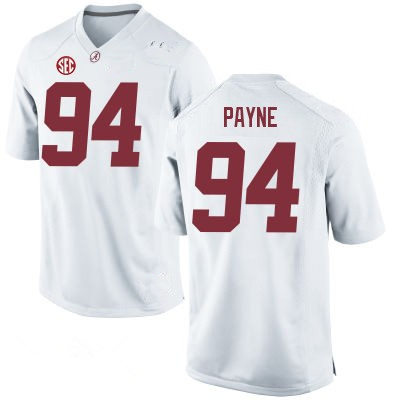 Men's Youth Alabama Crimson Tide #94 Da'Ron Payne White College Football Game Jersey