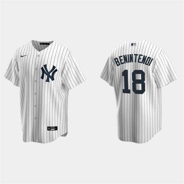 Men's New York Yankees #18 Andrew Benintendi White Home with Name Cool Base Jersey