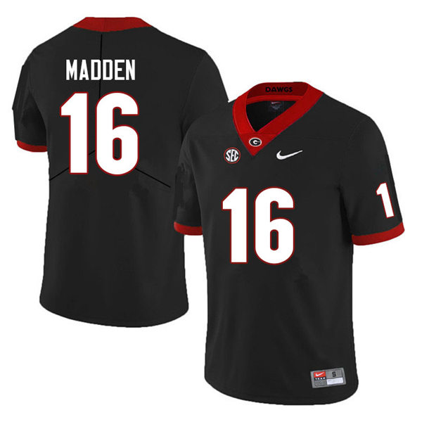 Mens Georgia Bulldogs #16 C.J. Madden Black College Football Game Jersey