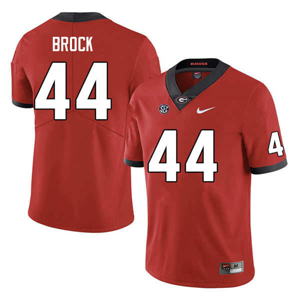 Mens Georgia Bulldogs #44 Cade Brock Red Home College Football Game Jersey