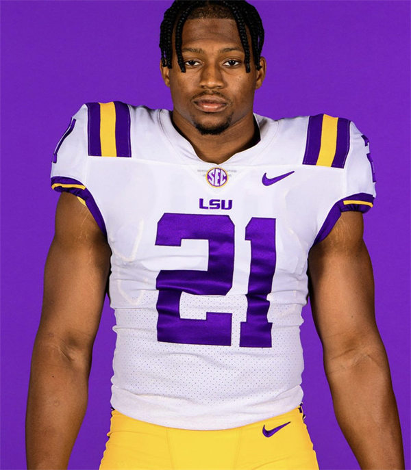Mens Youth LSU Tigers #21 Noah Cain College Football Game Jersey White
