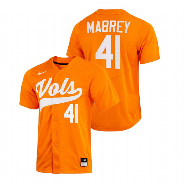 Tennessee Volunteers #41 Will Mabrey 2022 Diamond Nike Orange With Name College Baseball Limited Jersey