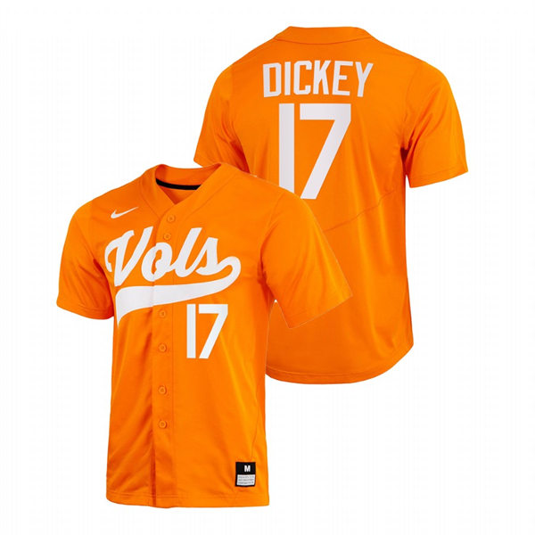 Tennessee Volunteers #17 Jared Dickey 2022 Diamond Nike Orange With Name College Baseball Limited Jersey