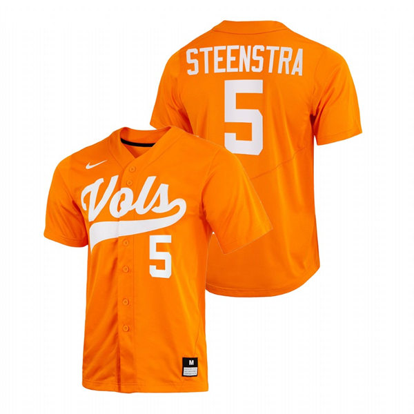Tennessee Volunteers #5 Logan Steenstra 2022 Diamond Nike Orange With Name College Baseball Limited Jersey