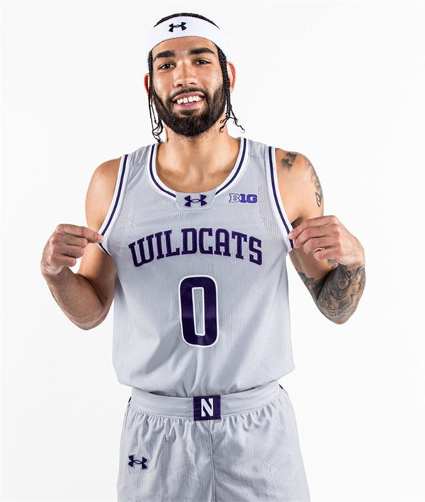 Mens Youth Northwestern Wildcats Custom 2023 Gray Basketball Game Jersey