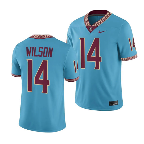 Mens Youth Florida State Seminoles #14 Johnny Wilson Nike 2023 F.U.S.E. Elite Blue College Football Game Jersey