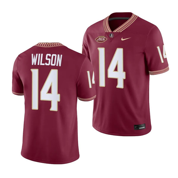 Mens Youth Florida State Seminoles #14 Johnny Wilson Nike 2023 F.U.S.E. Elite Garnet College Football Game Jersey