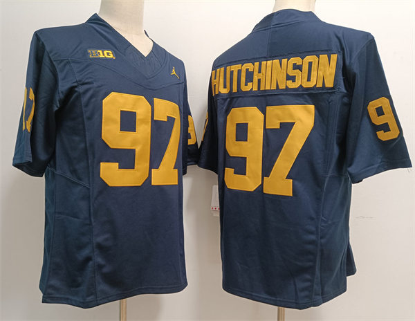 Men's Michigan Wolverines #97 Aidan Hutchinson Nike 2023 F.U.S.E. Limited Navy College Football Game Jersey Men's Michigan Wolverines #97 Aidan Hutchinson Nike 2023 F.U.S.E. Limited Navy College Football Game Jersey