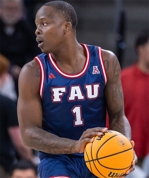 Florida Atlantic Owls Custom 2025 AAC Navy College Basketball Game Jersey