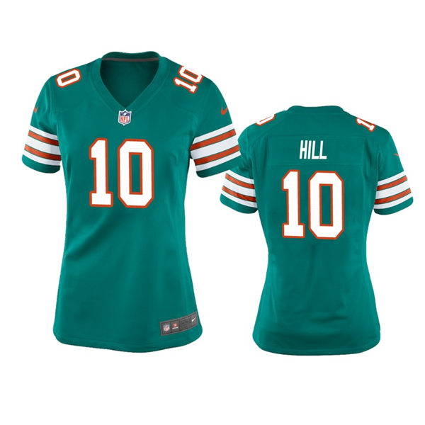 Women's Miami Dolphins #10 Tyreek Hill Nike Aqua Retro Alternate Limited Jersey