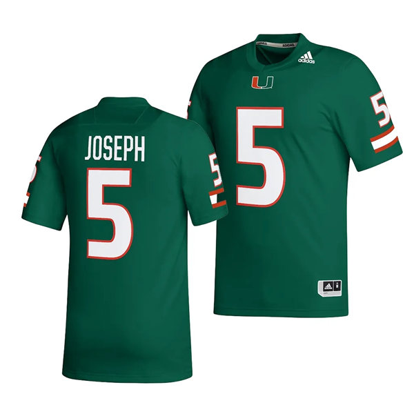 Mens Youth Miami Hurricanes #5 Ray Ray Joseph Green Football Green Player Jersey